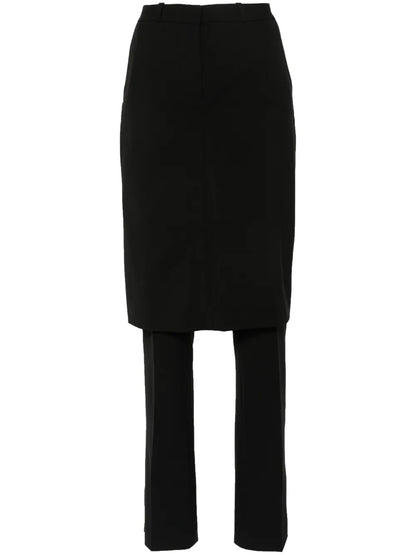 Low-Waist Wide-Leg Skirt Trousers