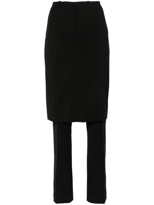 Low-Waist Wide-Leg Skirt Trousers