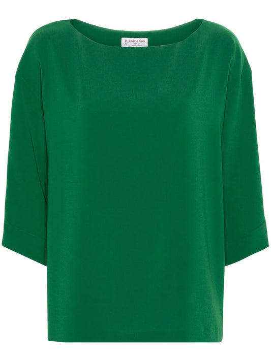 Boat-Neck Cady Blouse