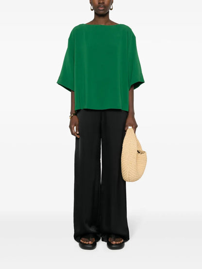 Boat-Neck Cady Blouse