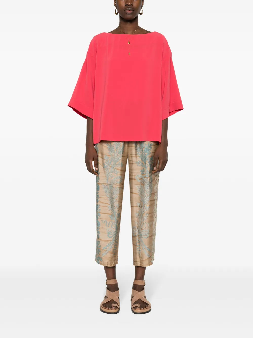 Boat-Neck Cady Blouse