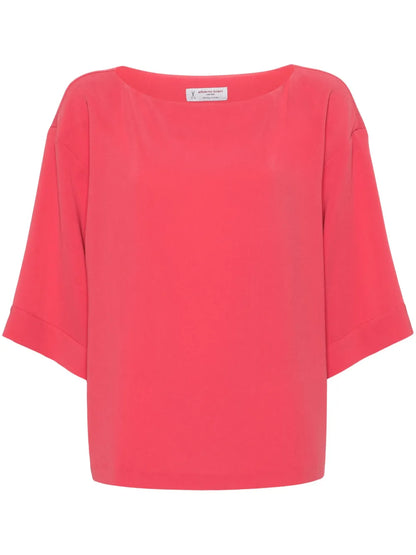 Boat-Neck Cady Blouse