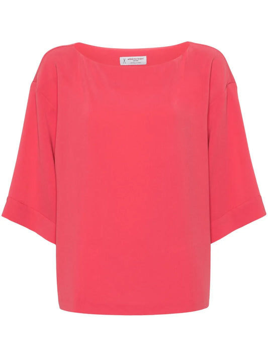 Boat-Neck Cady Blouse