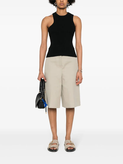 Ribbed-Knit Asymmetric Tank Top