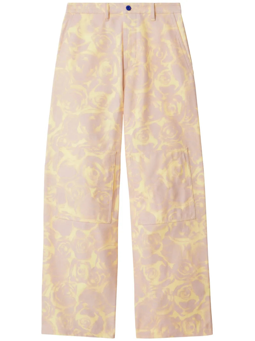 Rose-Print Straight-Leg Trousers