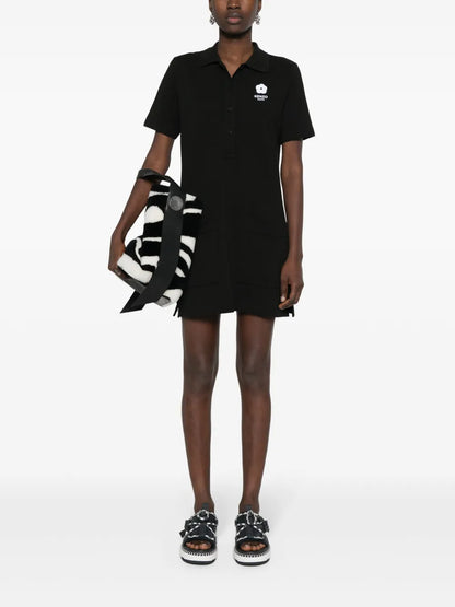 Boke Flower-Motif Polo Dress