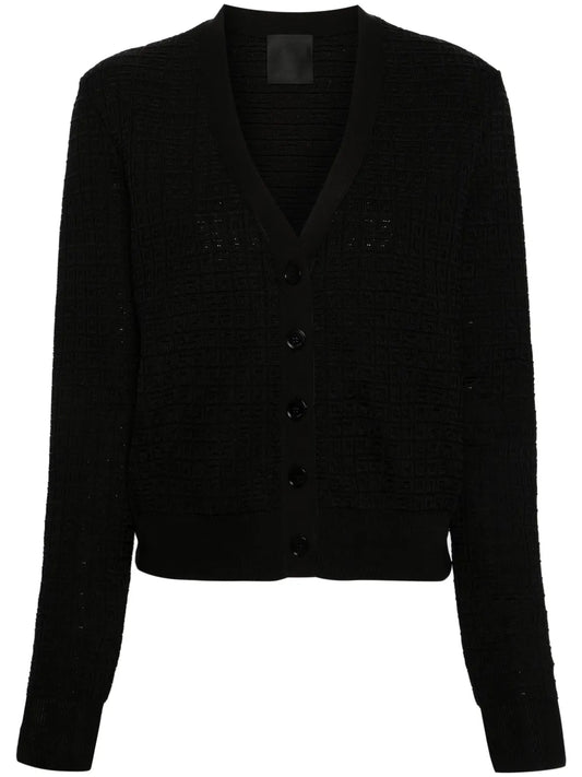 4G-Jacquard V-Neck Cardigan