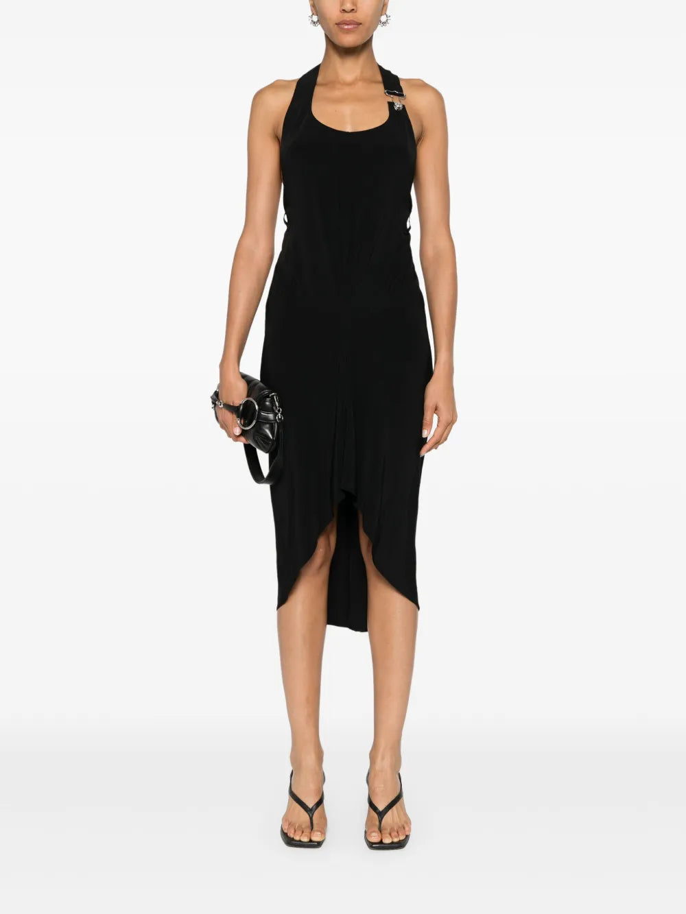 Halterneck Open-Back Midi Dress