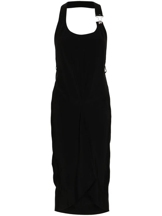 Halterneck Open-Back Midi Dress