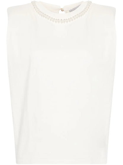 Shoulder-Pads Sleeveless T-Shirt