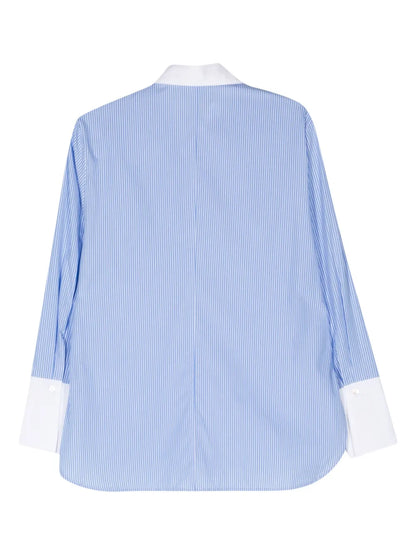 Detachable-Collar Striped Shirt