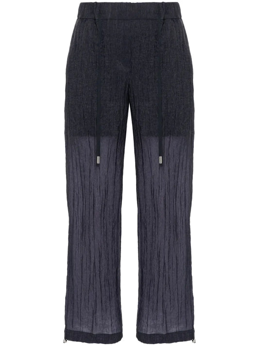 Seersucker Straight Trousers