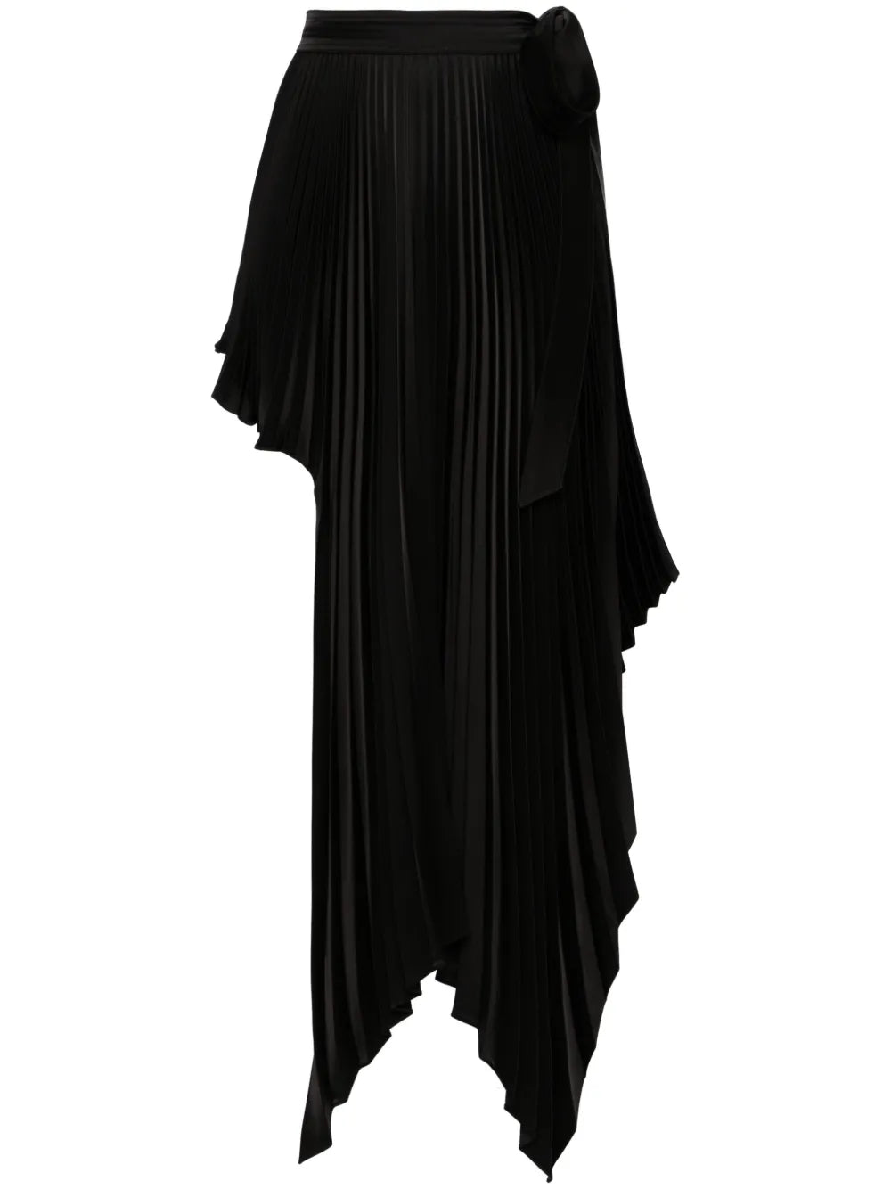 Sliced Pleated Wrap Skirt