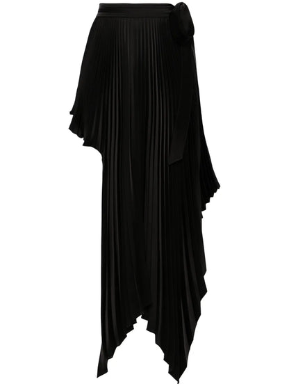 Sliced Pleated Wrap Skirt