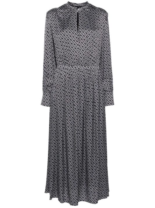 Tonal Monogram-Print Midi Dress