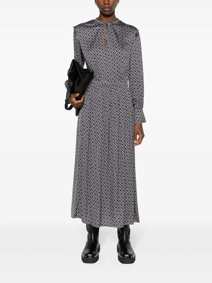 Tonal Monogram-Print Midi Dress