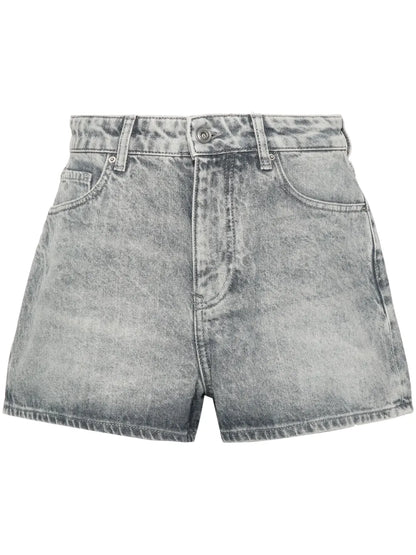 Logo Patch Denim Shorts