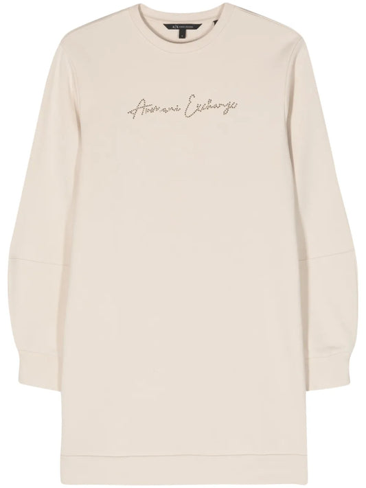 Studded-Logo Jersey Sweatshirt Dress