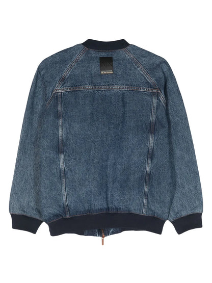 Zip-Up Denim Bomber Jacket