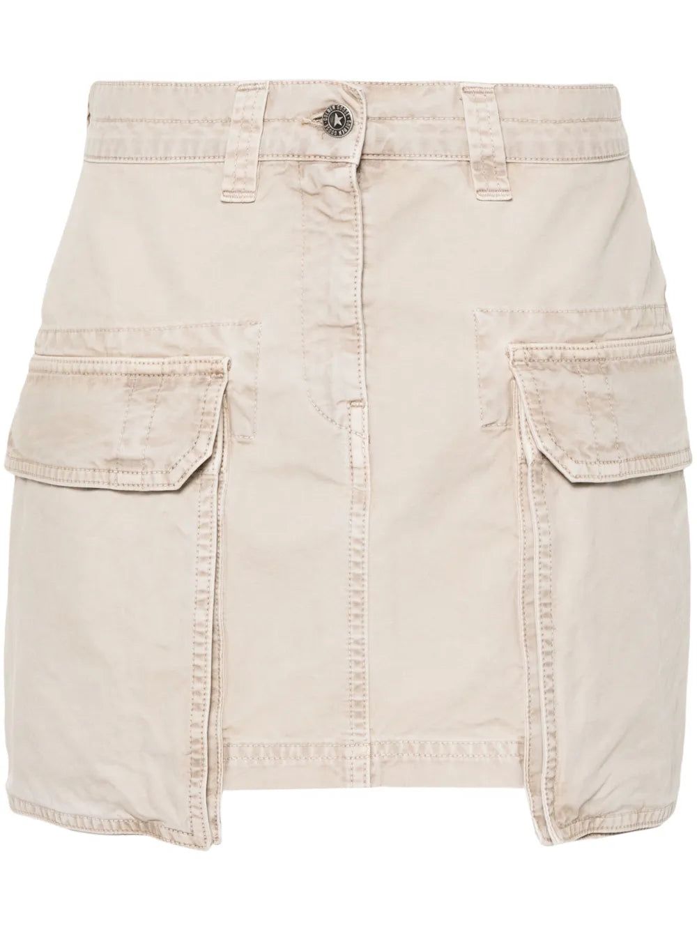 Distressed Cotton Mini Skirt