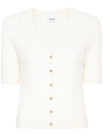 Ribbed-Knit Virgin Wool Cardigan