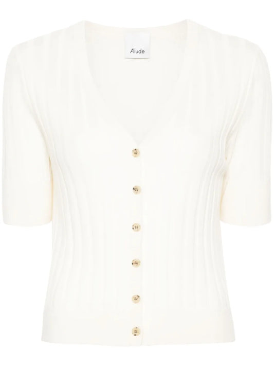 Ribbed-Knit Virgin Wool Cardigan
