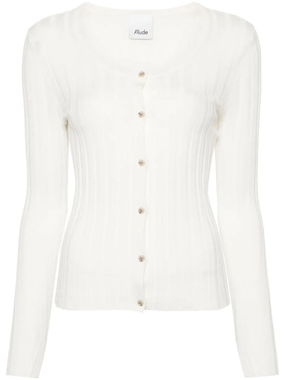 Ribbed-Knit Virgin Wool Cardigan