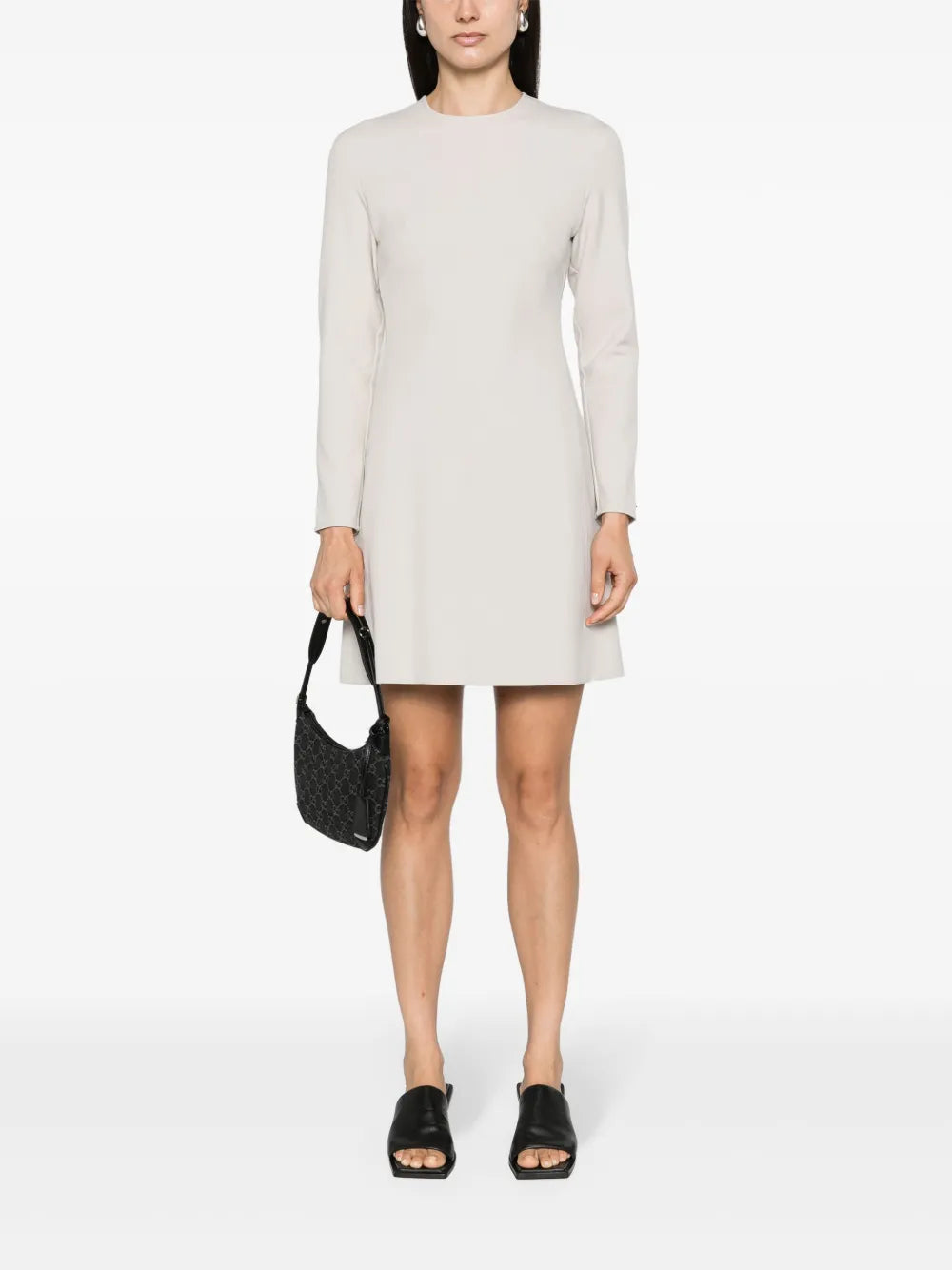 Flared Crepe Minidress