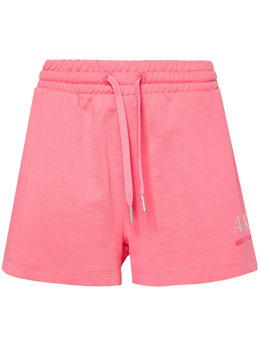 Rhinestone-Logo Cotton Shorts