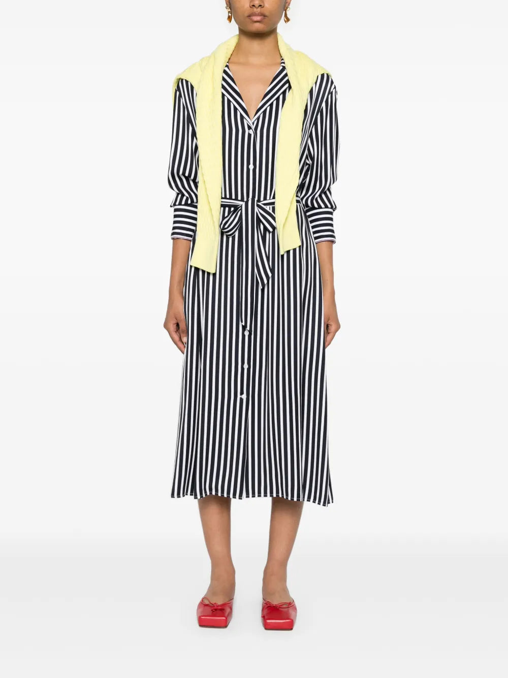 Striped Midi Shirt Dress