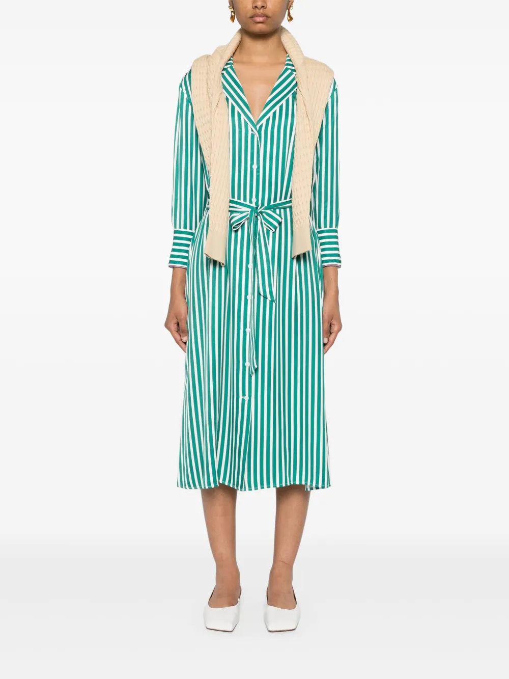 Striped Midi Shirt Dress