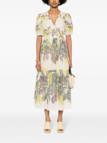 Jungle-Print Muslin Dress