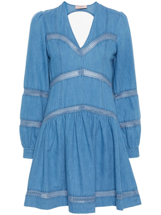 Flared Denim Mini Dress