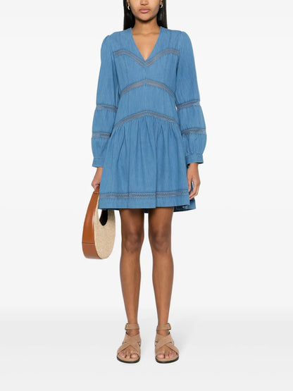 Flared Denim Mini Dress