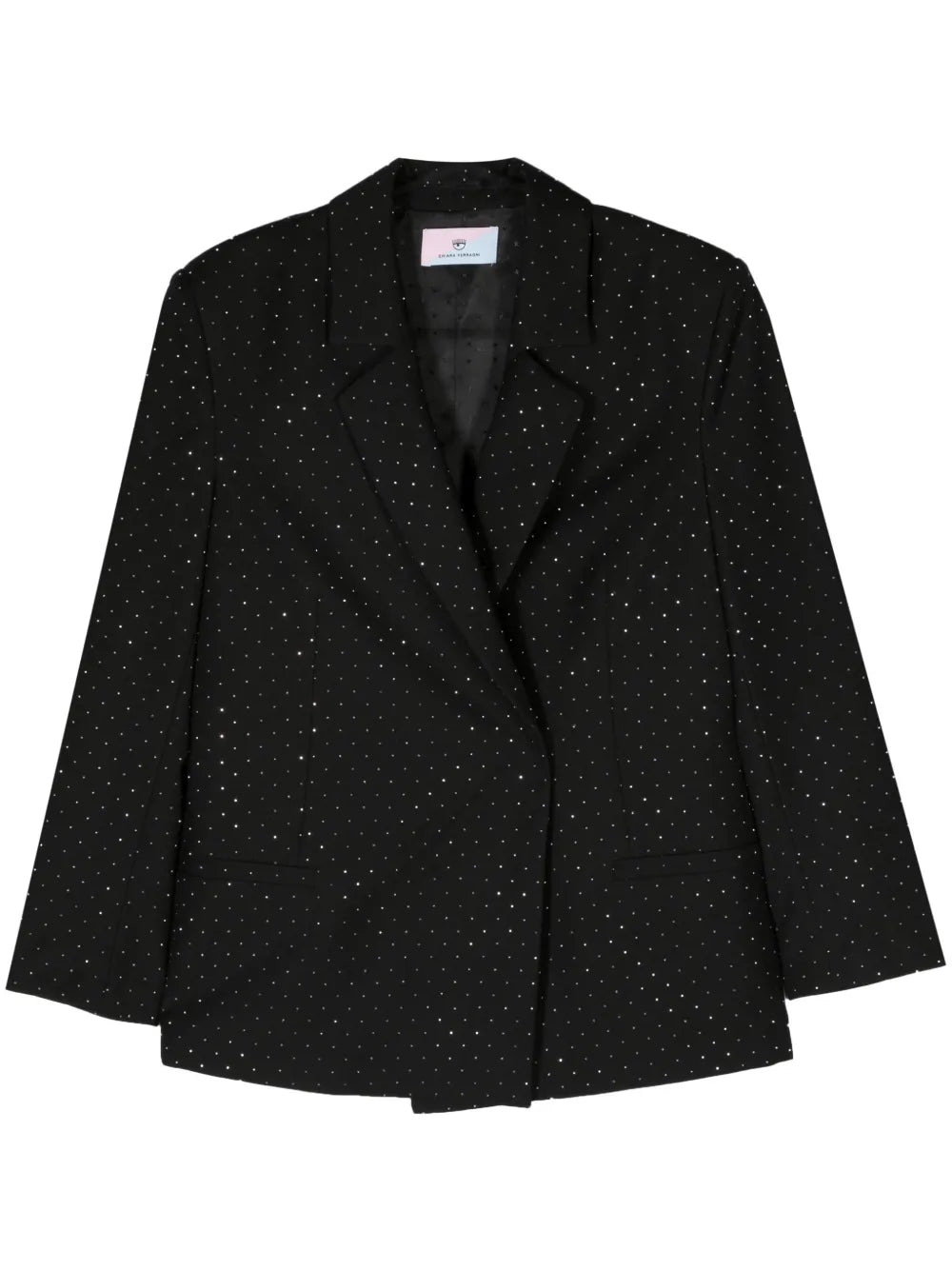 Rhinestone-Embellished Double-Breasted Blazer