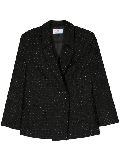 Rhinestone-Embellished Double-Breasted Blazer
