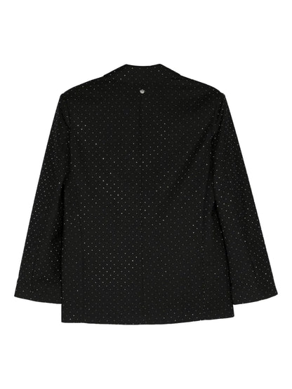 Rhinestone-Embellished Double-Breasted Blazer