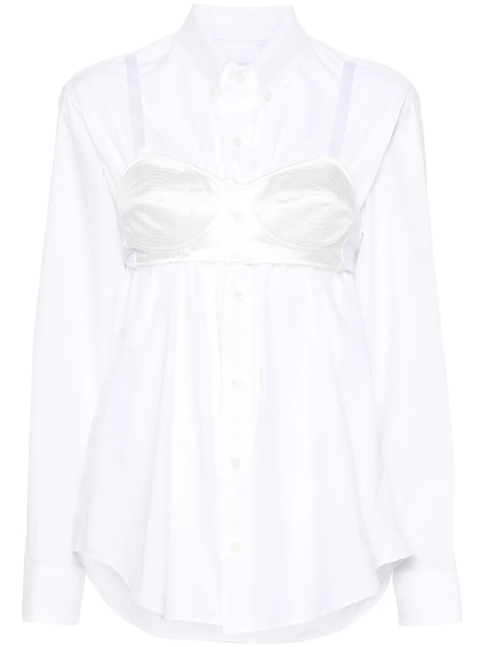 Built-In-Bra Cotton Shirt