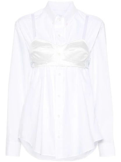 Built-In-Bra Cotton Shirt