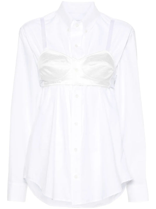 Built-In-Bra Cotton Shirt
