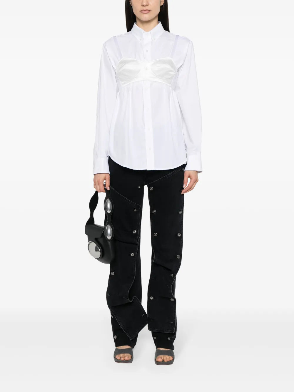 Built-In-Bra Cotton Shirt