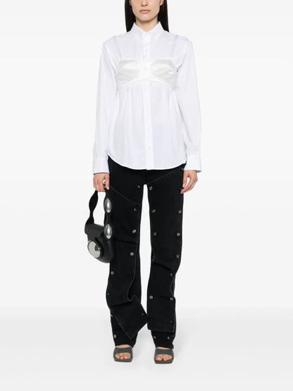 Built-In-Bra Cotton Shirt
