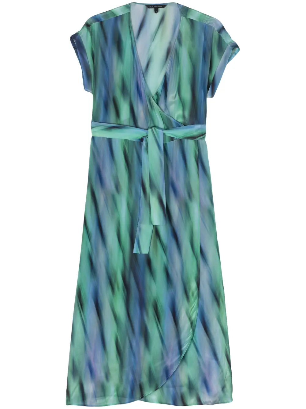Graphic-Print Belted Maxi Dress