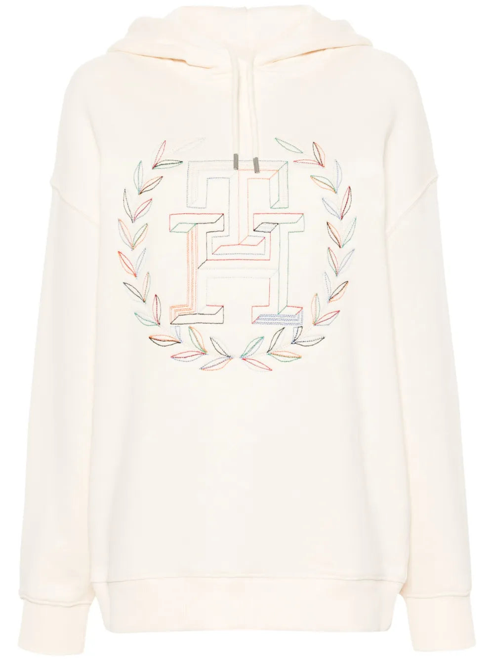 Embroidered Th Cotton Hoodie