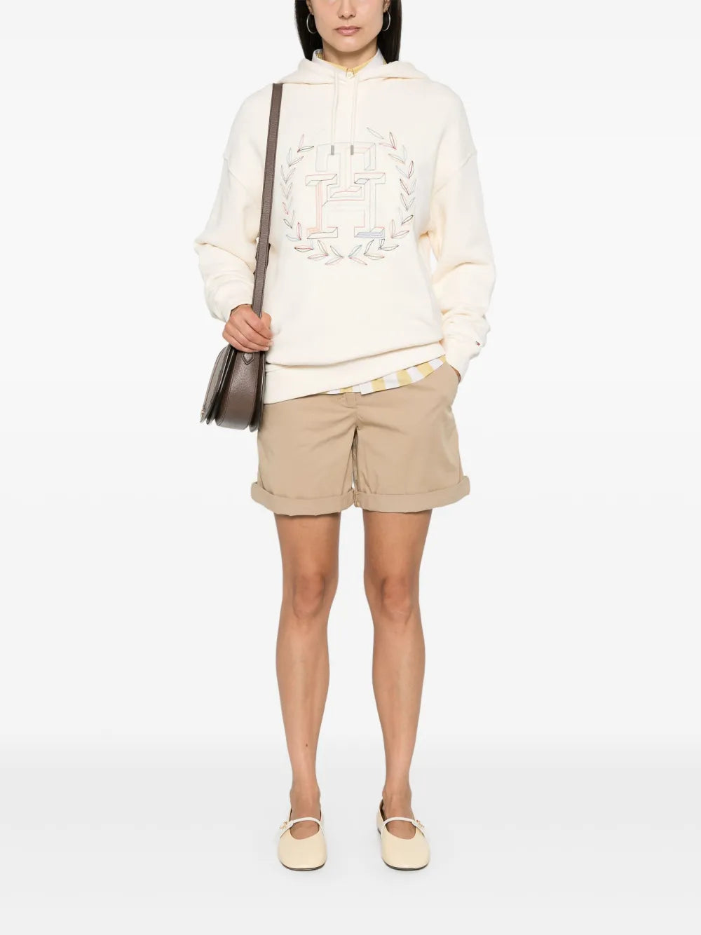 Embroidered Th Cotton Hoodie