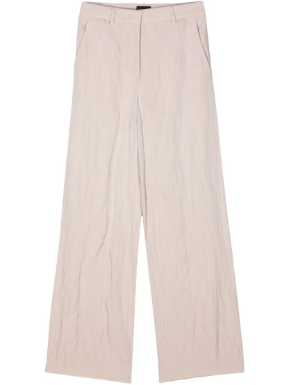 Creased Twill Straight Trousers