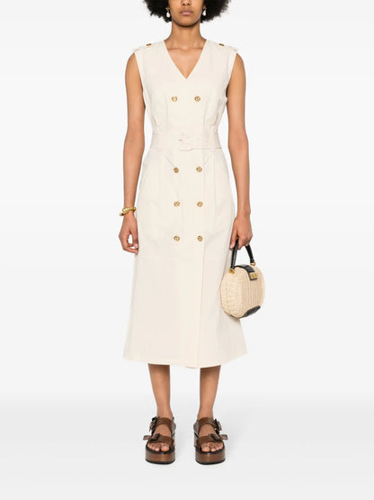 Double-Breasted Midi Dress