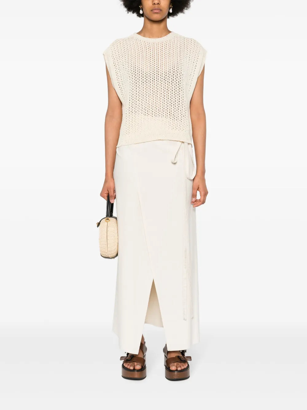Sequined Open-Knit Top