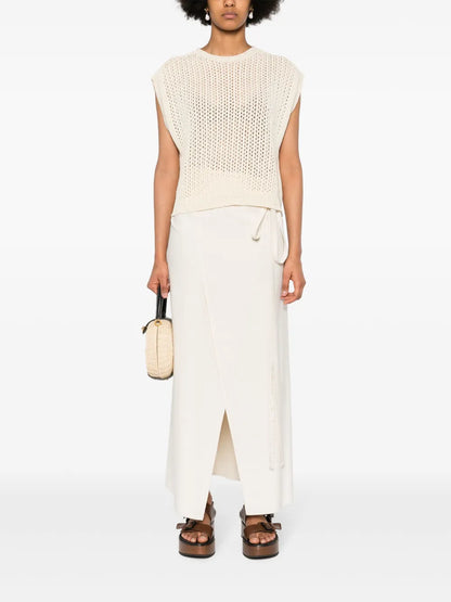 Sequined Open-Knit Top