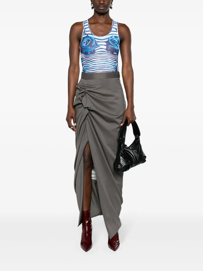 Panther Gathered Maxi Skirt